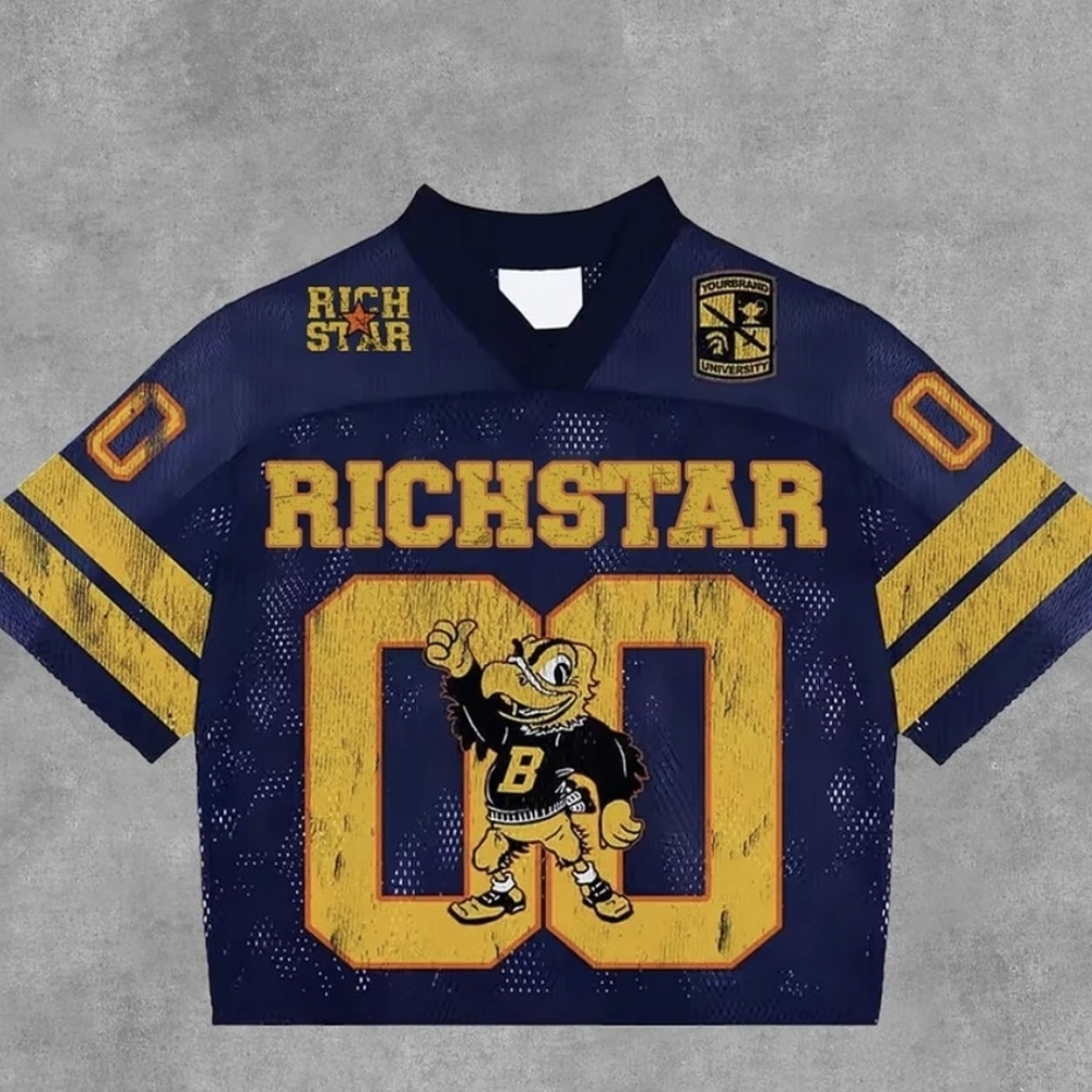 Women Navy and Yellow Graphic Shirt